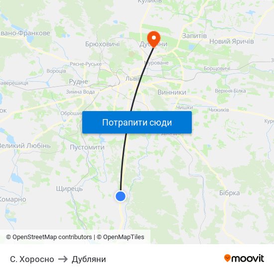 С. Хоросно to Дубляни map