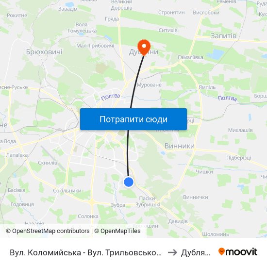 Вул. Коломийська - Вул. Трильовського to Дубляни map