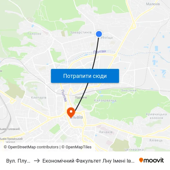 Вул. Плугова to Економічний Факультет Лну Імені Івана Франка map