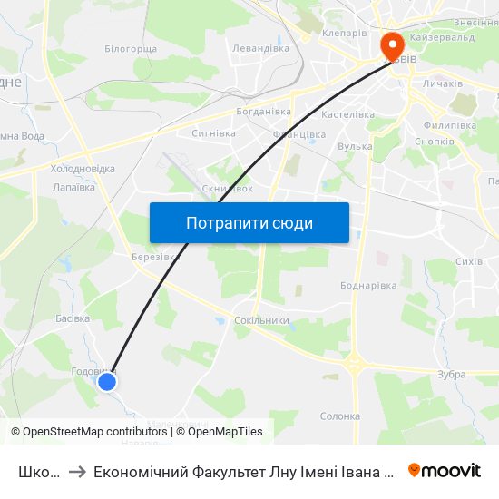 Школа to Економічний Факультет Лну Імені Івана Франка map