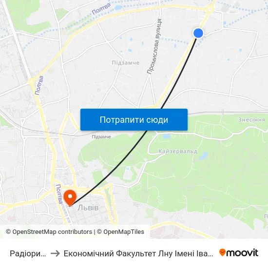 Радіоринок to Економічний Факультет Лну Імені Івана Франка map