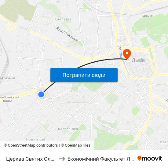 Церква Святих Ольги Та Єлизавети to Економічний Факультет Лну Імені Івана Франка map