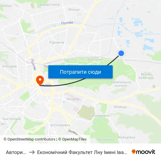 Авторинок to Економічний Факультет Лну Імені Івана Франка map