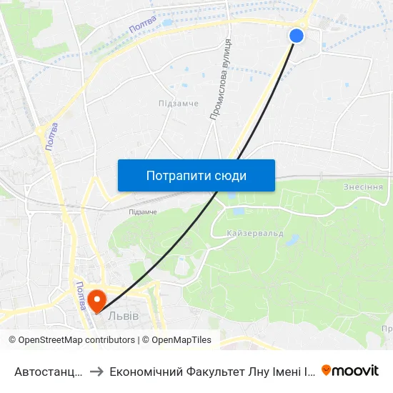 Автостанція №2 to Економічний Факультет Лну Імені Івана Франка map