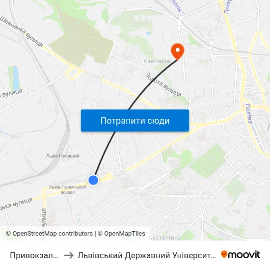Привокзальний Ринок to Львівський Державний Університет Безпеки Життєдіяльності map