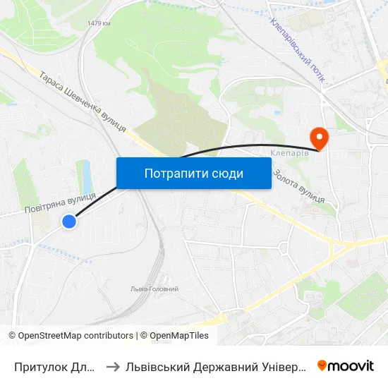 Притулок Для Неповнолітніх to Львівський Державний Університет Безпеки Життєдіяльності map