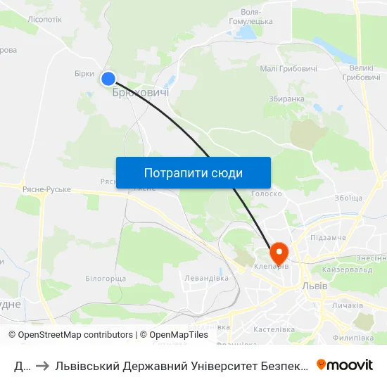 Док to Львівський Державний Університет Безпеки Життєдіяльності map