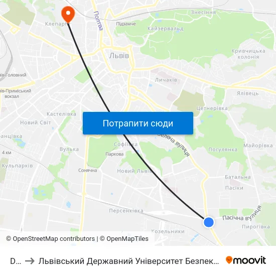 Dbk to Львівський Державний Університет Безпеки Життєдіяльності map