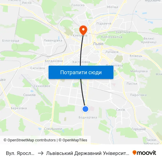 Вул. Ярослава Гашека to Львівський Державний Університет Безпеки Життєдіяльності map