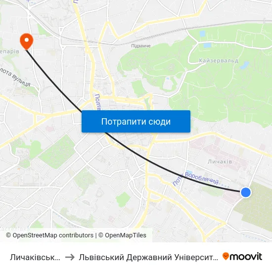 Личаківський Цвинтар to Львівський Державний Університет Безпеки Життєдіяльності map