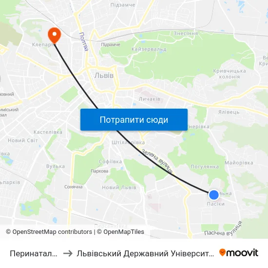 Перинатальний Центр to Львівський Державний Університет Безпеки Життєдіяльності map