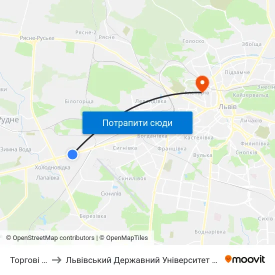 Торгові Центри to Львівський Державний Університет Безпеки Життєдіяльності map