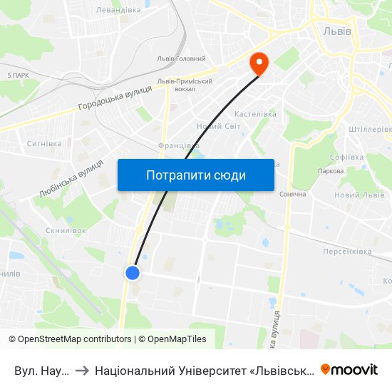 Вул. Наукова to Національний Університет «Львівська Політехніка» map