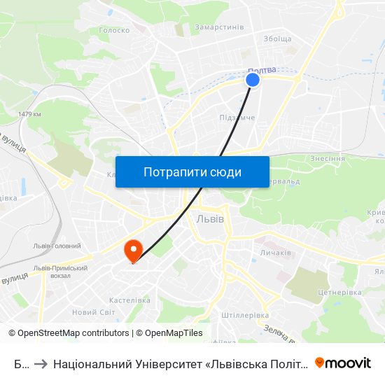 Бті to Національний Університет «Львівська Політехніка» map