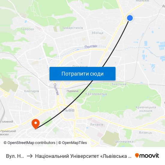 Вул. Нова to Національний Університет «Львівська Політехніка» map