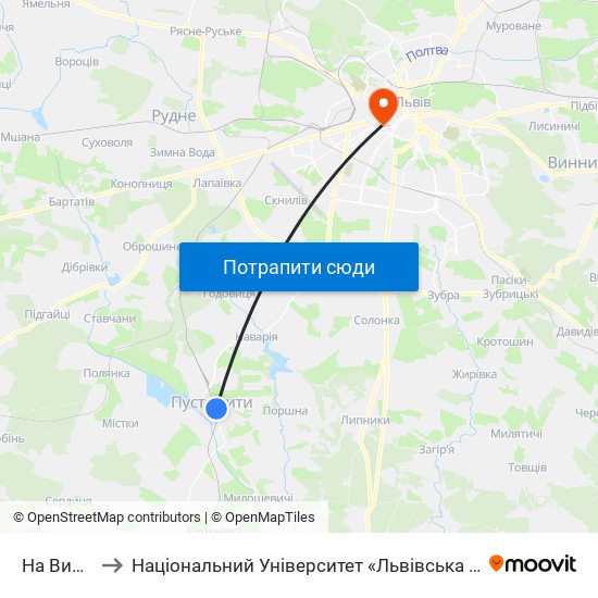 На Вимогу to Національний Університет «Львівська Політехніка» map