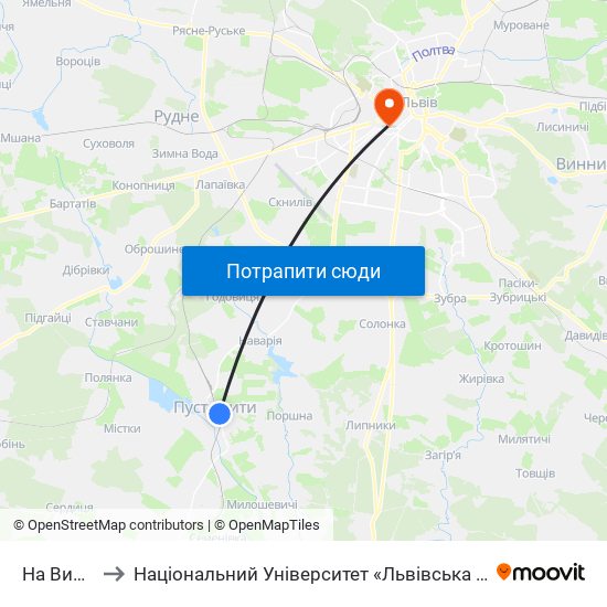 На Вимогу to Національний Університет «Львівська Політехніка» map