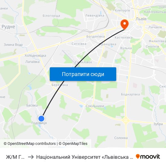 Ж/М Гірка to Національний Університет «Львівська Політехніка» map