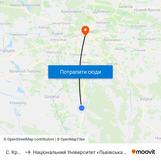 С. Красів to Національний Університет «Львівська Політехніка» map