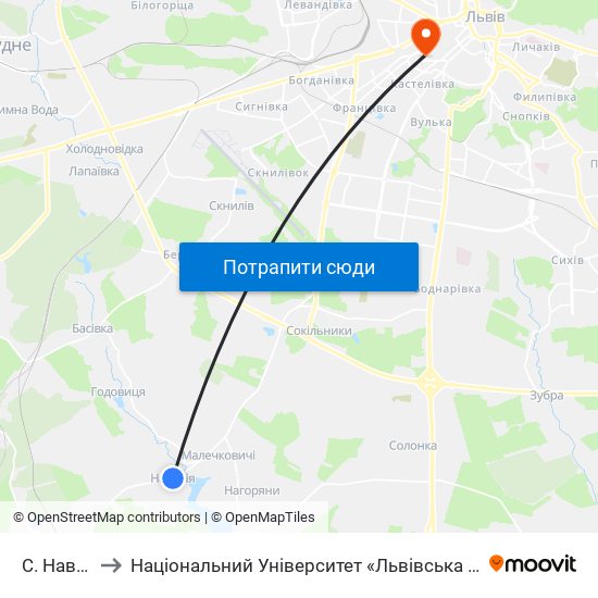 С. Наварія to Національний Університет «Львівська Політехніка» map