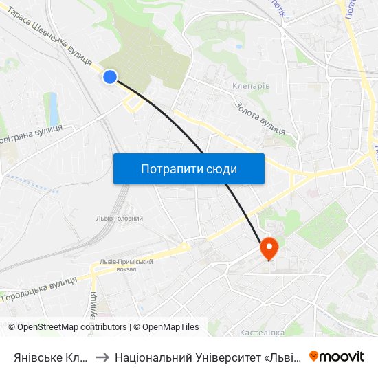 Янівське Кладовище to Національний Університет «Львівська Політехніка» map