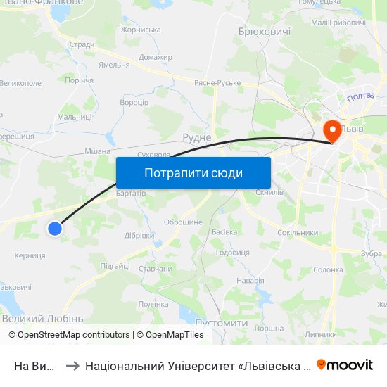 На Вимогу to Національний Університет «Львівська Політехніка» map