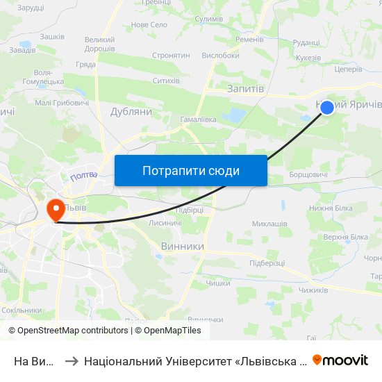 На Вимогу to Національний Університет «Львівська Політехніка» map