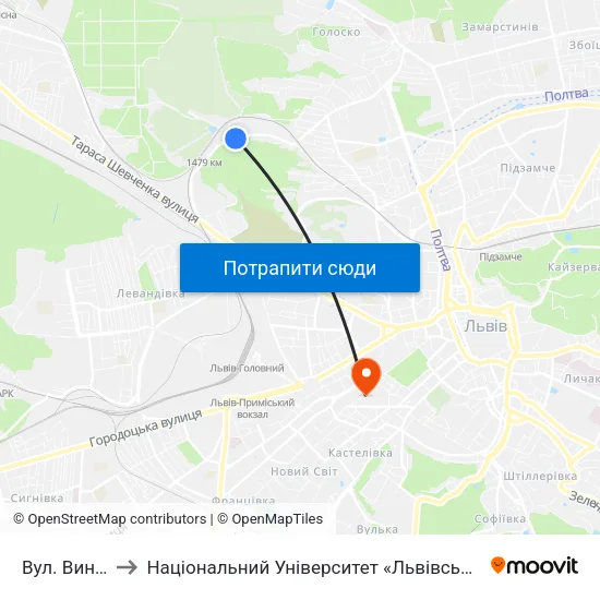 Вул. Винниця to Національний Університет «Львівська Політехніка» map