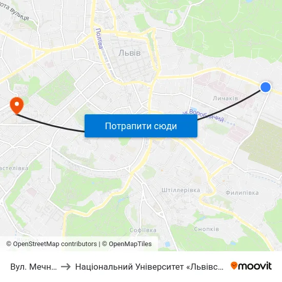 Вул. Мечникова to Національний Університет «Львівська Політехніка» map