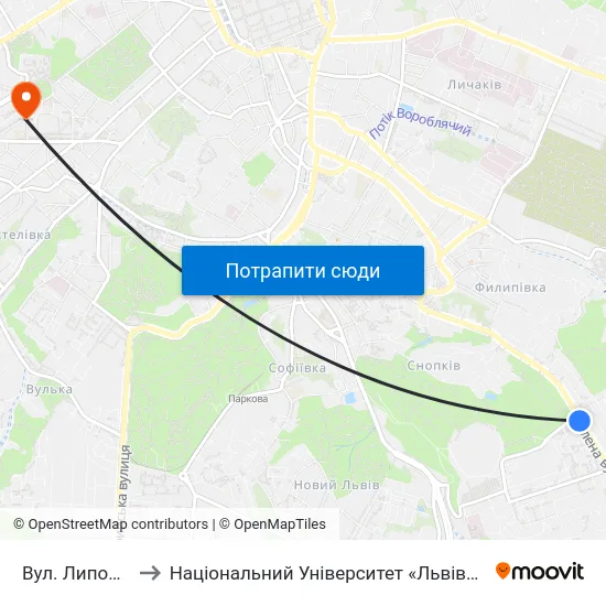 Вул. Липова Алея to Національний Університет «Львівська Політехніка» map