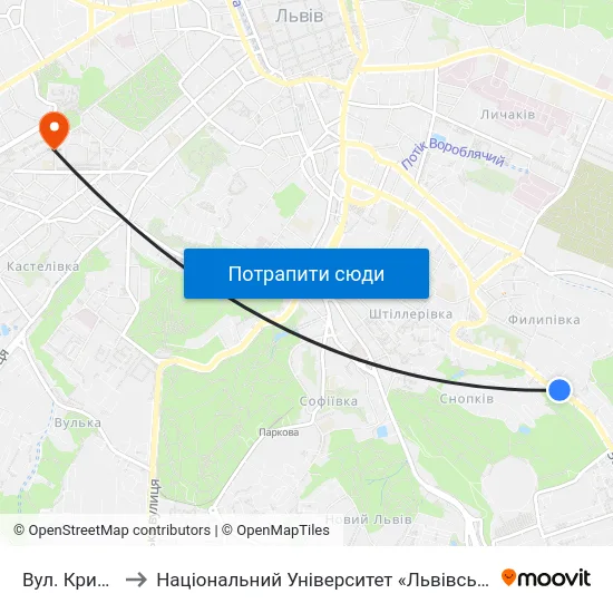 Вул. Кримська to Національний Університет «Львівська Політехніка» map