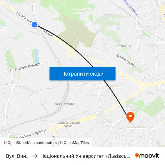 Вул. Винниця to Національний Університет «Львівська Політехніка» map
