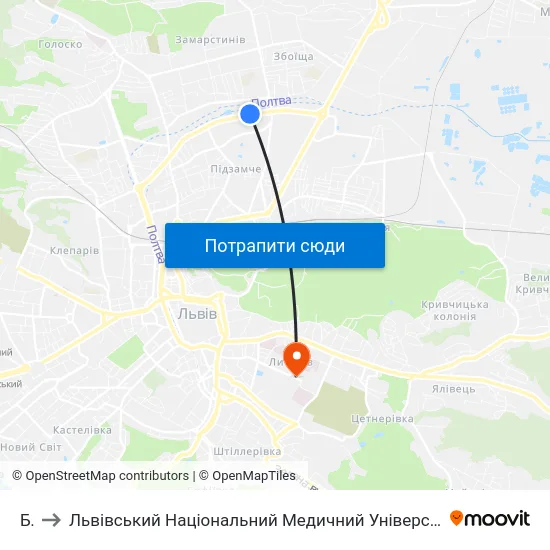 Бті to Львівський Національний Медичний Університет Імені Данила Галицького map
