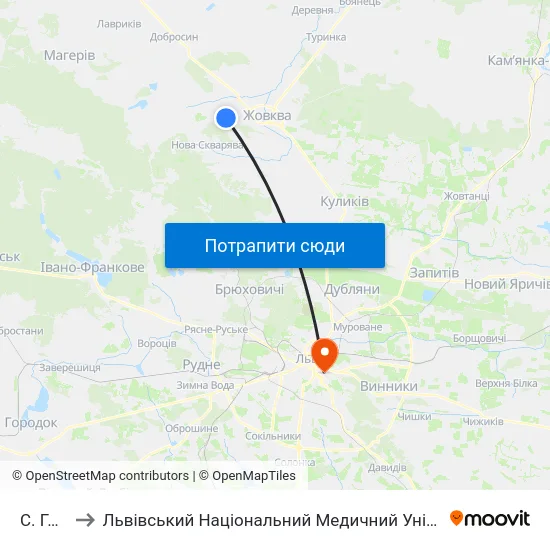 С. Глинськ to Львівський Національний Медичний Університет Імені Данила Галицького map