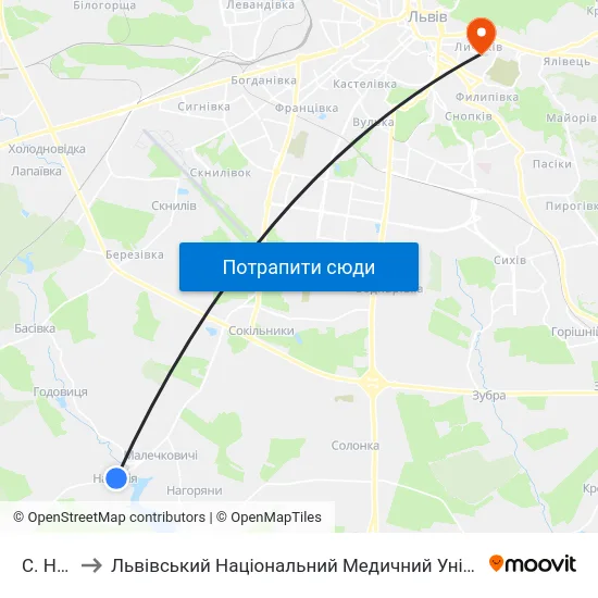 С. Наварія to Львівський Національний Медичний Університет Імені Данила Галицького map