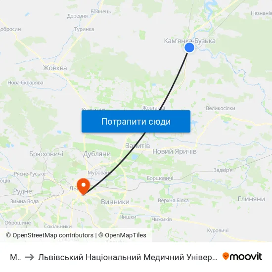Міст to Львівський Національний Медичний Університет Імені Данила Галицького map