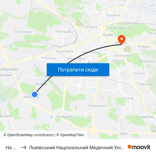На Вимогу to Львівський Національний Медичний Університет Імені Данила Галицького map