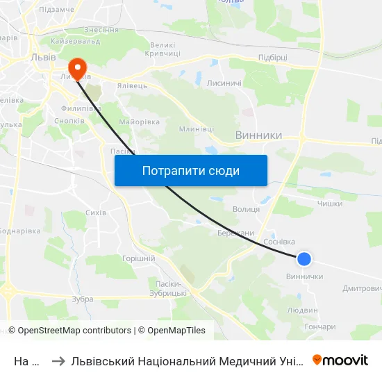 На Вимогу to Львівський Національний Медичний Університет Імені Данила Галицького map