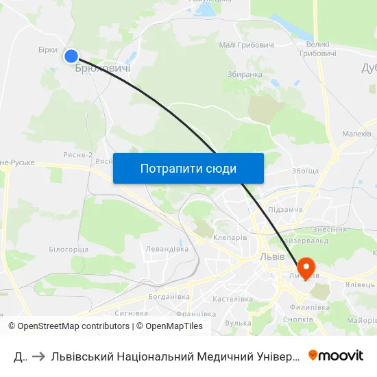 Док to Львівський Національний Медичний Університет Імені Данила Галицького map