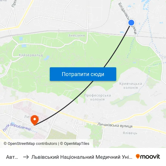 Авторинок to Львівський Національний Медичний Університет Імені Данила Галицького map