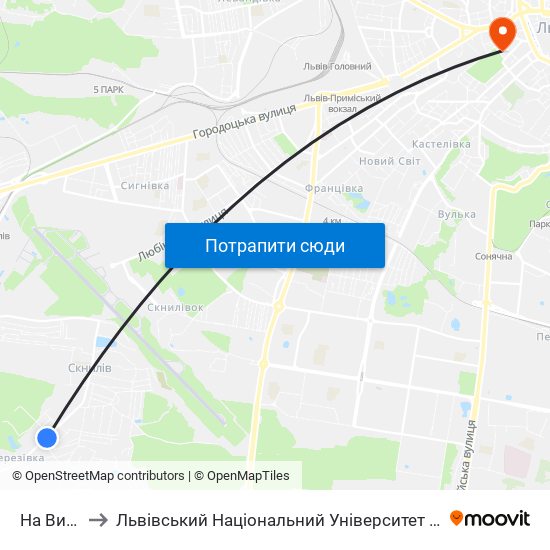 На Вимогу to Львівський Національний Університет Ім. Івана Франка map