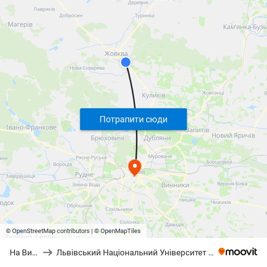 На Вимогу to Львівський Національний Університет Ім. Івана Франка map