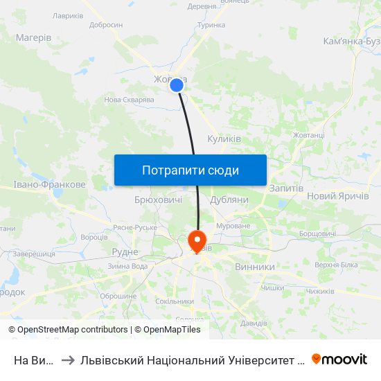 На Вимогу to Львівський Національний Університет Ім. Івана Франка map