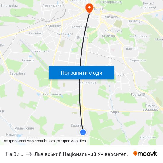 На Вимогу to Львівський Національний Університет Ім. Івана Франка map