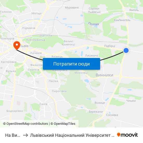 На Вимогу to Львівський Національний Університет Ім. Івана Франка map