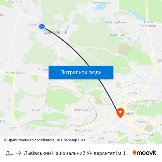 Док to Львівський Національний Університет Ім. Івана Франка map