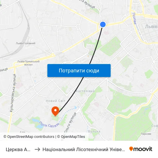 Церква Анни to Національний Лісотехнічний Університет map