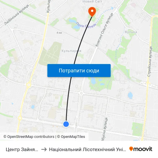 Центр Зайнятості to Національний Лісотехнічний Університет map