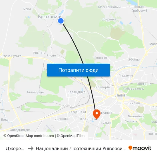 Джерело to Національний Лісотехнічний Університет map