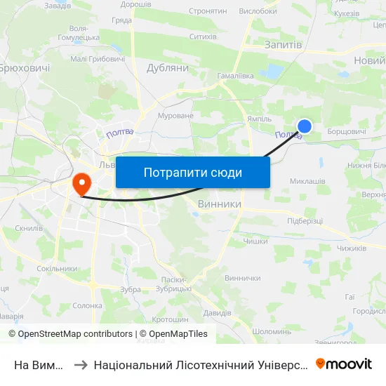 На Вимогу to Національний Лісотехнічний Університет map